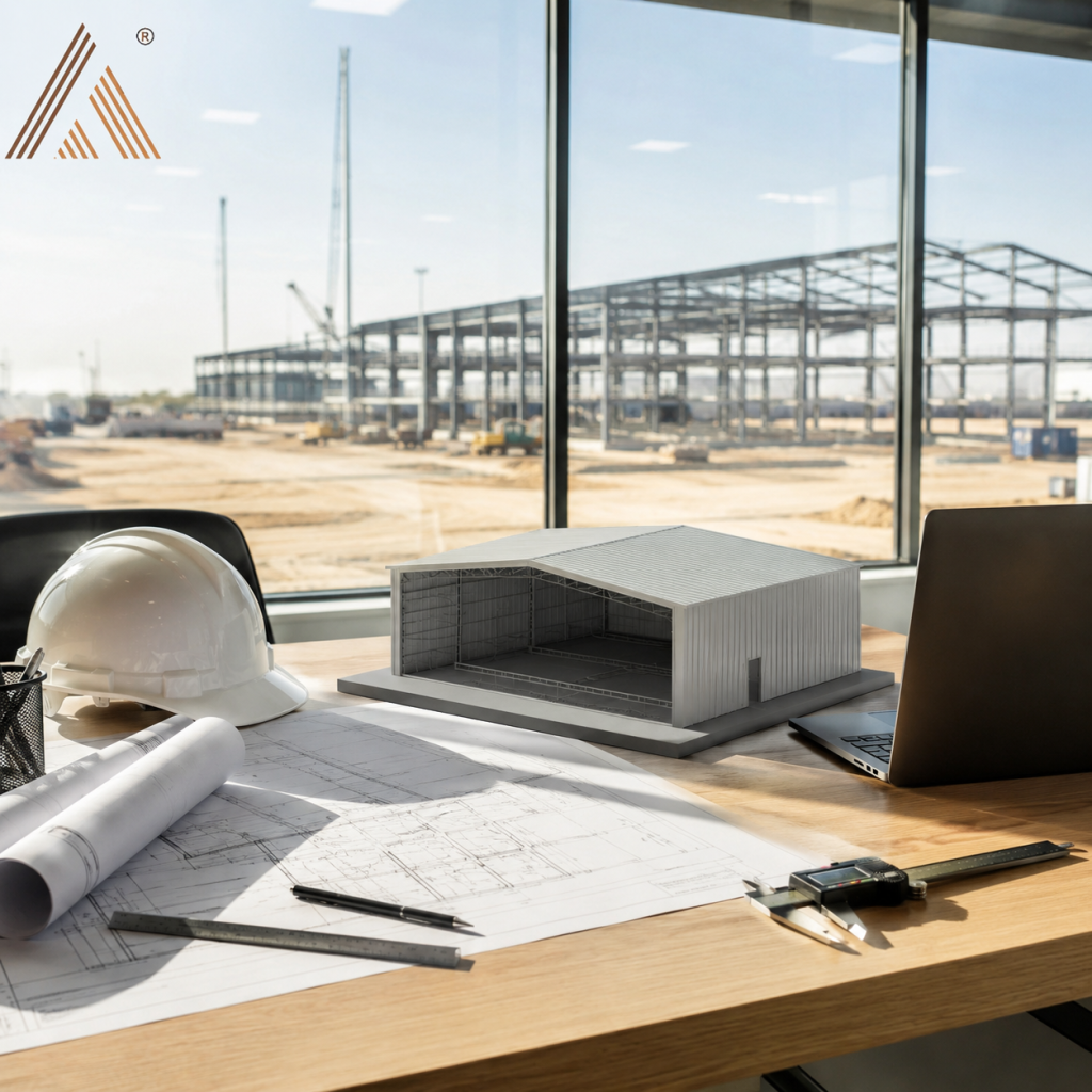 تصميم هندسي ومخططات بناء هنجر